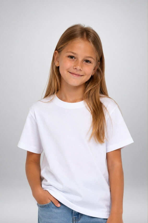 Basic white T-shirt for girls